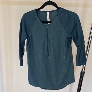 lululemon athletica Deep Blue Henley zip Long Sleeve Top